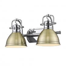  3602-BA2 CH-AB - Duncan 2 Light Bath Vanity in Chrome with Aged Brass Shades